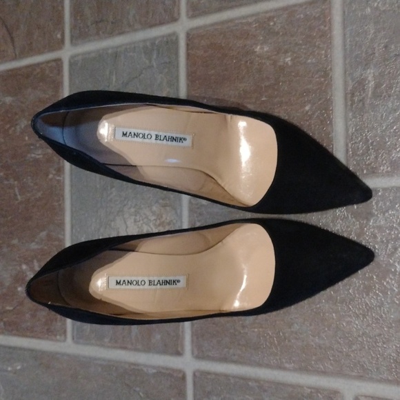 Manolo blahnik BB 105 black suede pump heel classic pump size 36.5 - Picture 12 of 12